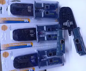 Rj45 Crimp Tool With Built-in Ethernet Cable Tester, 4-in-1 Network