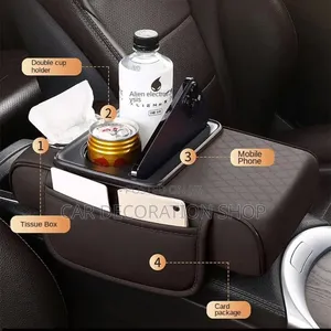 Car Armrest Top Cover Extender With Elastic Straps Hook Loop Fasteners