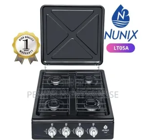 Color Black Nunix 4 Burner Cooker. Table