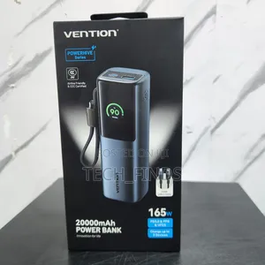 Vention 20000mah Power Bank (Usb-C + Usb-C/Usb-C/Usb-A) 165w Gray