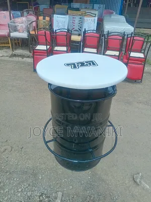 High Bar Drum Table, Black and White 