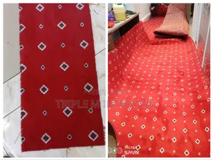 Timeless Red Dotted Carpet With Tufted Texture