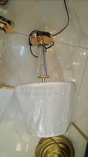 Crystal White Decorative Bedside Table Lamp With Gold Coloured Base