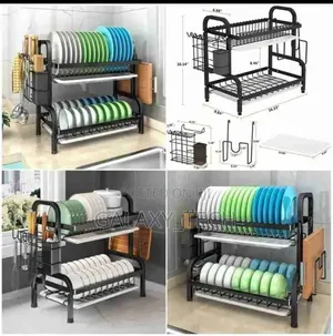 2 Tier Heavy Duty Carbon Steel Dish Racks