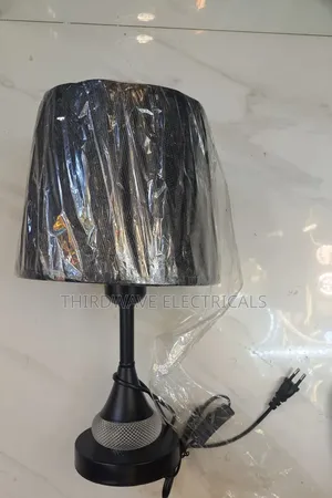 Modern Table Lamp With Black Fabric Shade and a Black Metal Base Jh5
