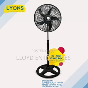 Lyons 18 Inches Standing Fan -Black