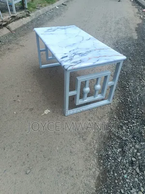 Coffee Table, White Colour and Marble Top 