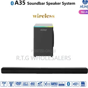 Nunix A35 Bluetooth Soundbar With Subwoofer Remote
