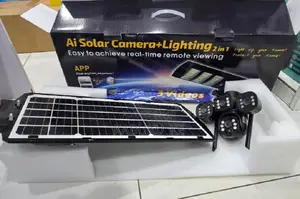 4g Triple Lens Solar Camera With Floodlight 450w for Homes Compounds