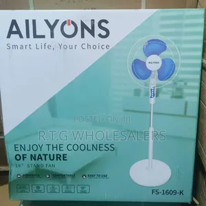 Ailyons 16” Standing Fan Quiet Motor 5 Speed Cooling Fan