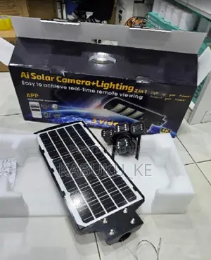 Solar Street Light With Triple Lens 4g Simcard Solar CCTV Camera