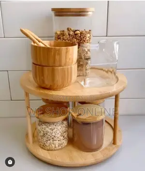 Bamboo Rotating Spice Rack.