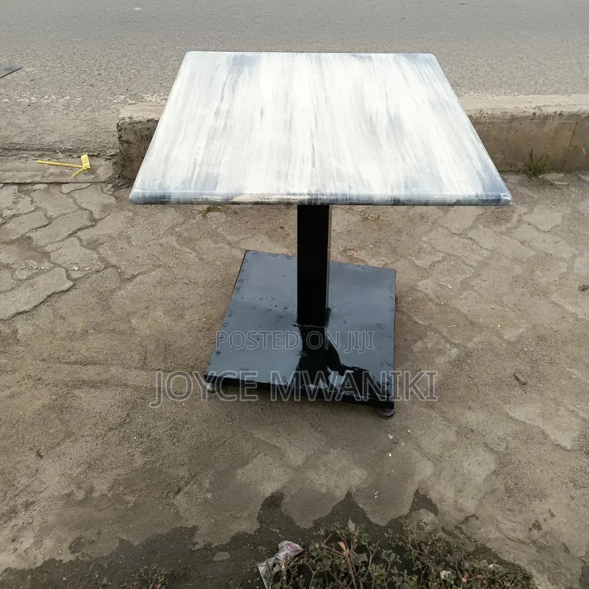 Restaurant Square Marble Table, Single Stand 