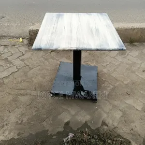 Restaurant Square Marble Table, Single Stand 