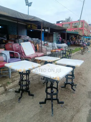Square Marble Restaurant Table, White With Some Gold Deco 