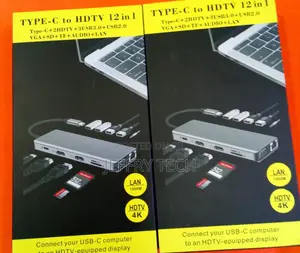 Type-C 12-in-1usb-C Hub Hdmi, Vga, Usb 3.0, Sd/Tf, Rj45, Pd, Audio