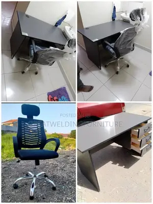 Modern High-Quality Study Desk Paired With Mesh Office Chair J