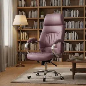 Brown Director's Swivel Leather Desk Seat