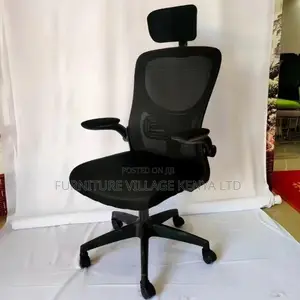Swivel Adjustable Mesh Seat With Flip Armrest