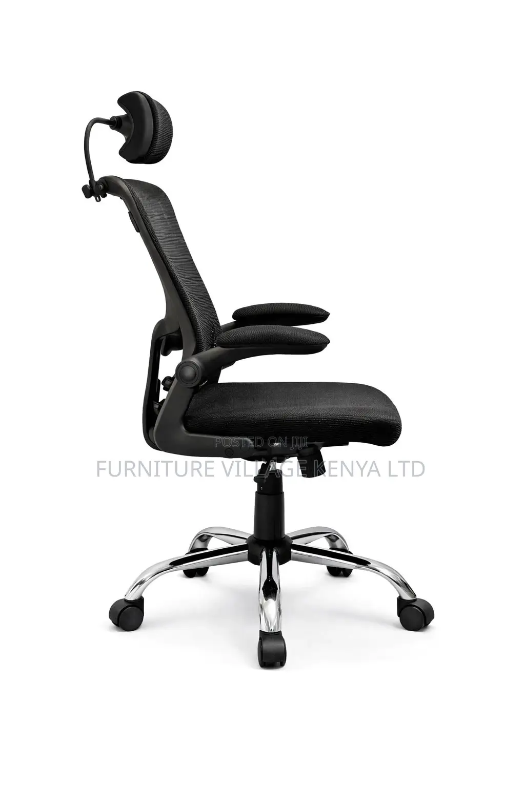 Swivel Adjustable Mesh Seat With Flip Armrest
