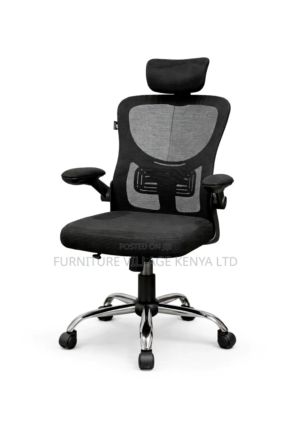 Swivel Adjustable Mesh Seat With Flip Armrest