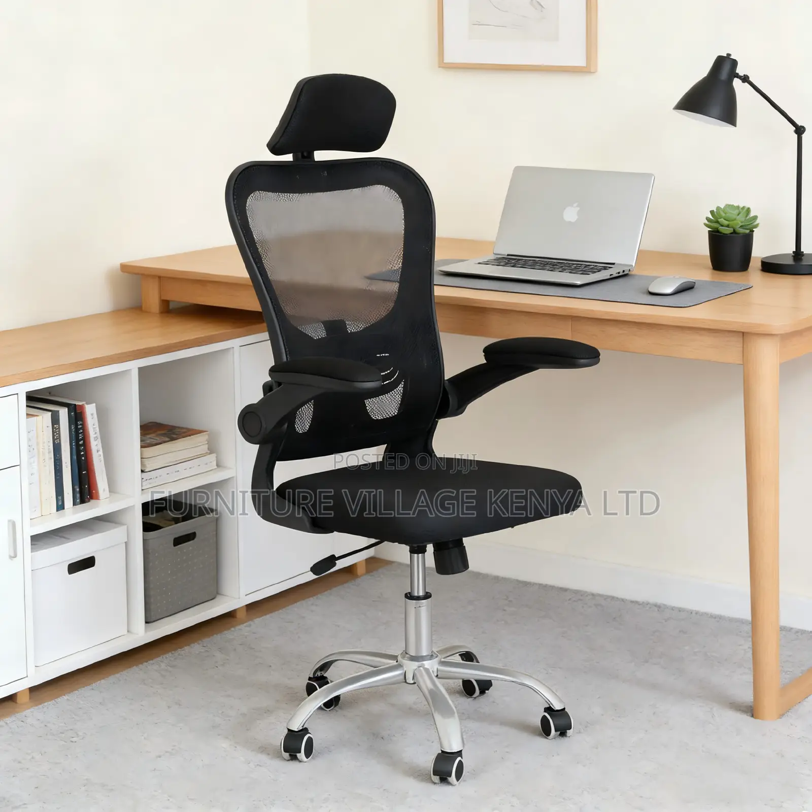 Swivel Adjustable Mesh Seat With Flip Armrest