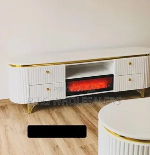 Luxury Executive Tv Unit With Built-in Fireplace
