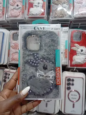 Furry, Decorative Plush Phone Case Designed to Fit an iPhone 12 Pro.