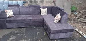 Grey Color L-Shaped Sofa 6 Seater