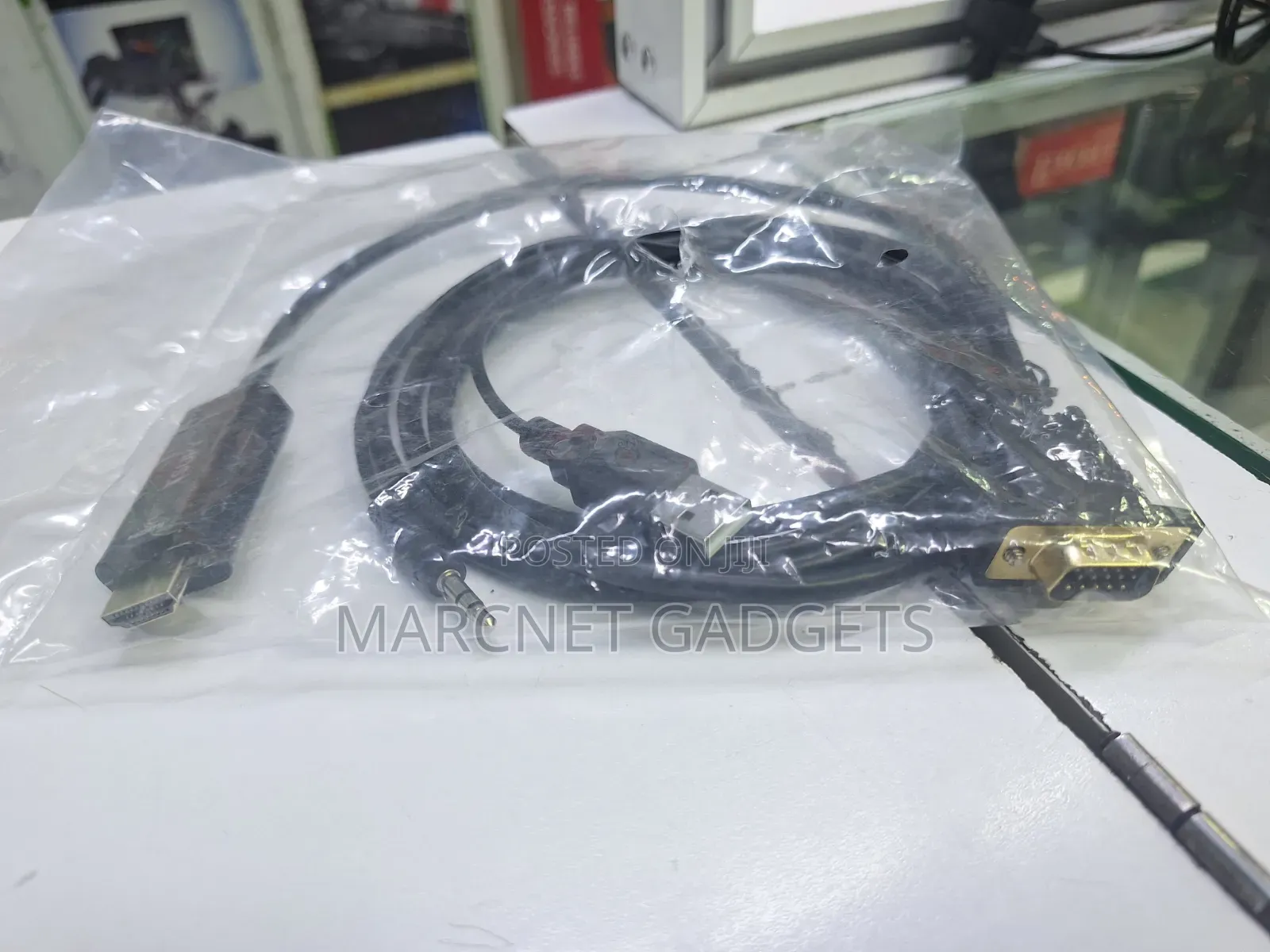 Vga to Hdmi Cable 1.8m Powered by Usb With Audio Jack