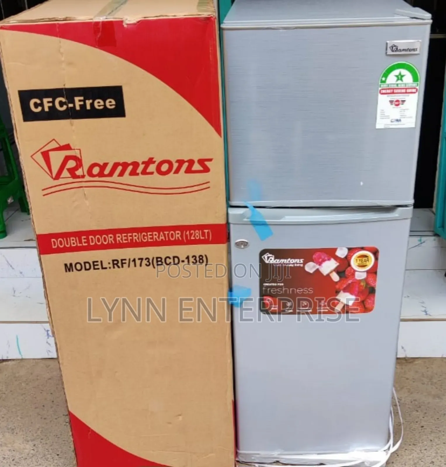 *Ramtons Fridge Double Fridge 128litres Rf173 Silver