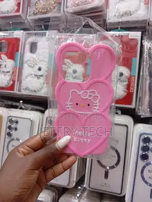 Pink Silicone Phone Case Features a 3d Hello Kitty Heart Design