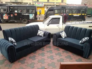 Black Sofa Set of 3 Seater + 2 Seater