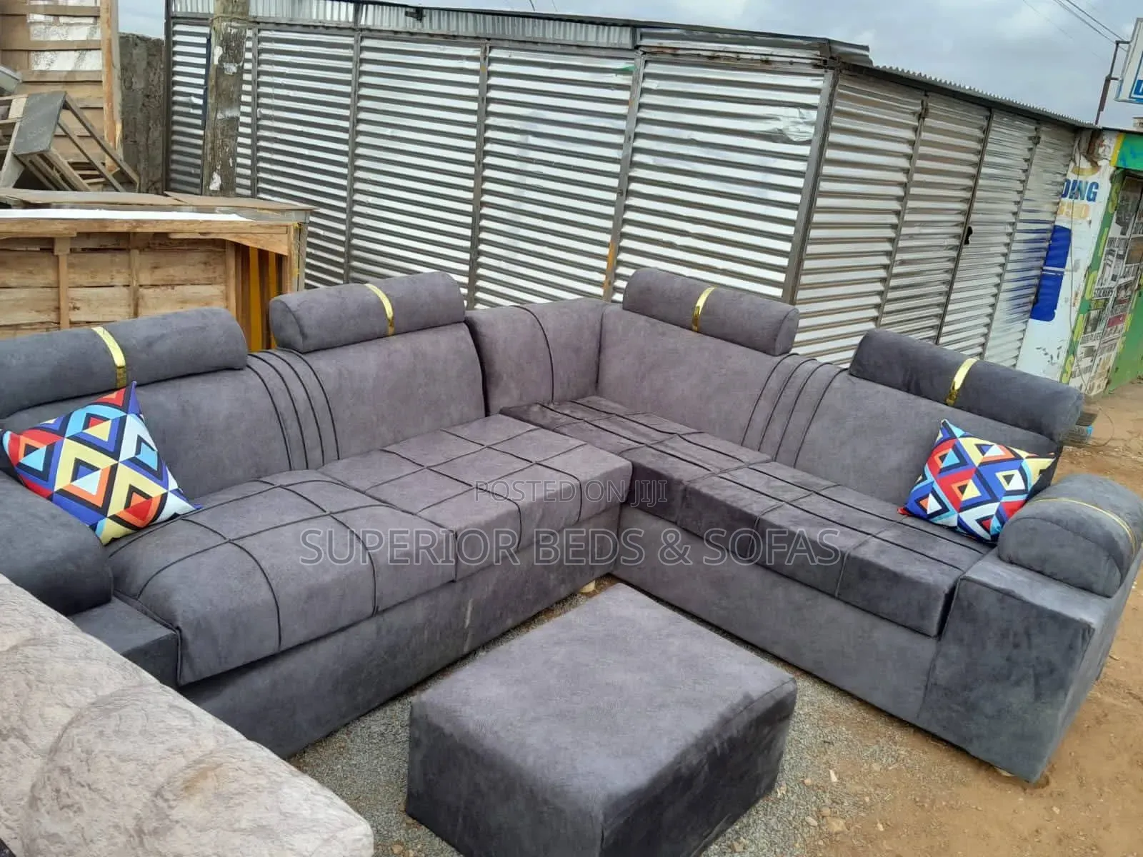 7 Seater Grey Corner Seat(L Shaped Sofas)