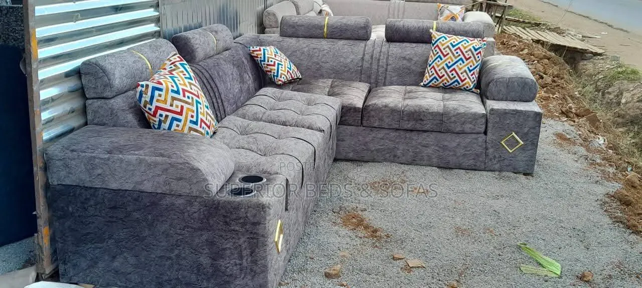 5 Seater Sofa With Cup Holders - Free Delivery.
