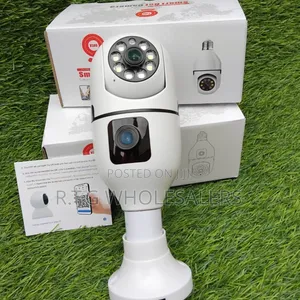 V380 Pro Dual Lens Bulb Security Camera 360° PTZ