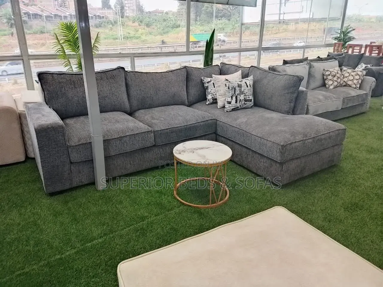 Soft Fabric L Shaped Sofa/ Corner Seat 5 Seater