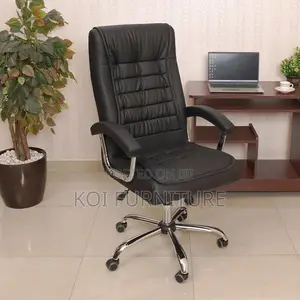 Office Chairs; Executive Leather Office Chair With High Backrest