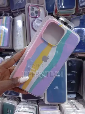 Rainbow-Striped Silicone Case Designed for the iPhone 11