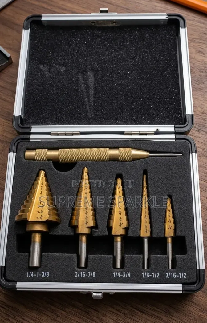 6pcs HSS Titanium Step Drill Bit Set. Step Bits