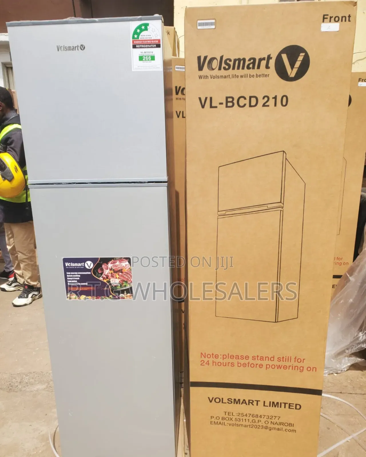 Volsmart 210 Litres Refrigerator Double Door Silver