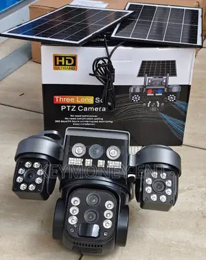 Three Lens 4g Simcard Dual Panels 15x Zoom PTZ Solar Camera