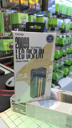 Priginal Tecno 20000mah Fast Charging 22.5w Power Bank-Built-in Cables