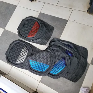 Universal Car Floor Mats- Blue/Red/Silver Patch Design