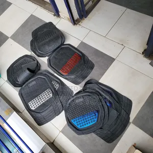 Car Floor Mats With Color Patch (Blue/Red/Silver)