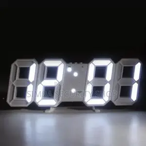 Intelligent White 3d Led Digital Wall or Table Desk Alarm Clock Gift