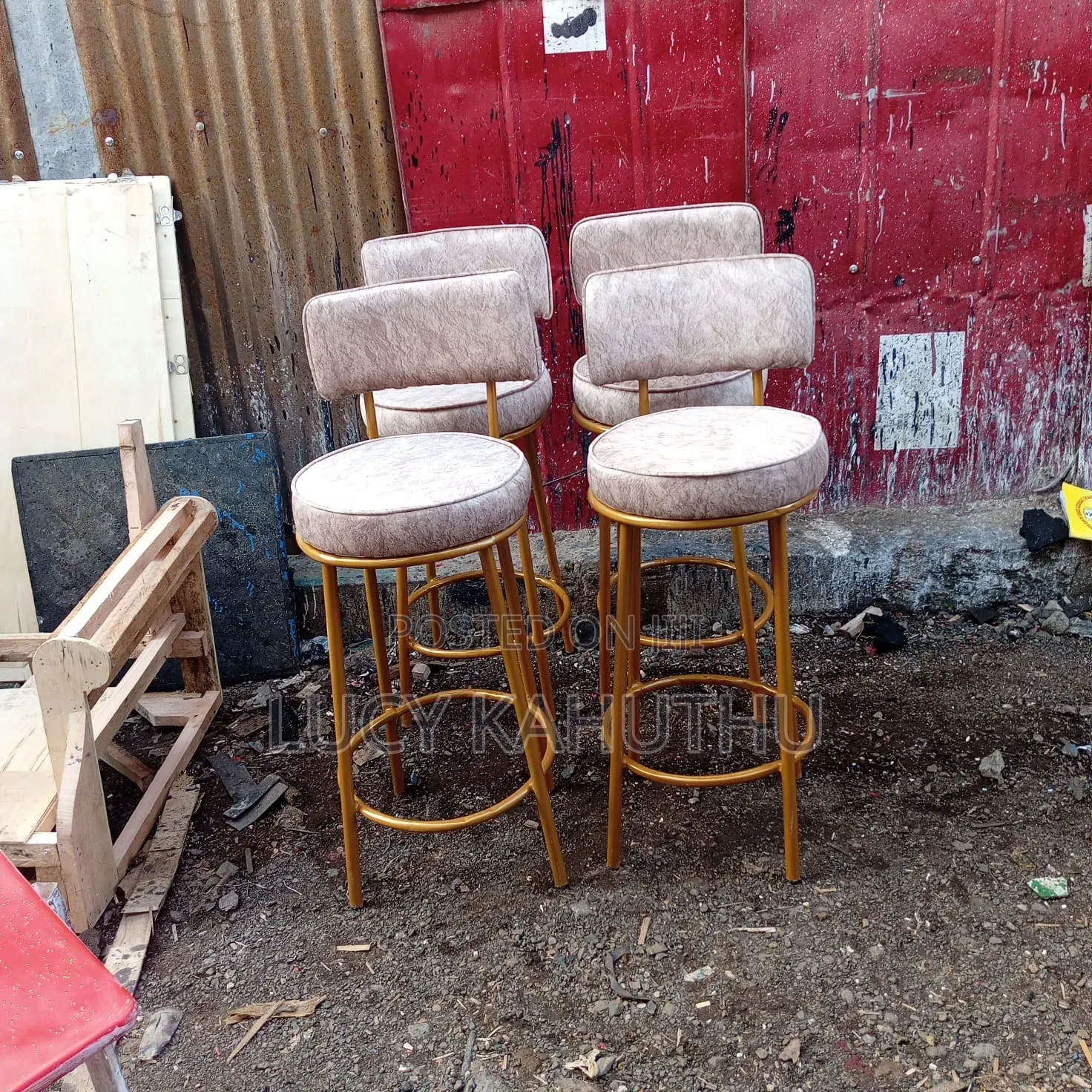 Light Brown High Stool Chairs