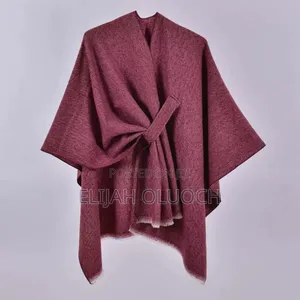 Maroon Wrap Me Up_belted Shawl/Poncho*