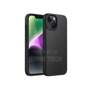 iPhone 14 Case - Soft Liquid Silicone Shockproof Back Cover (Black)