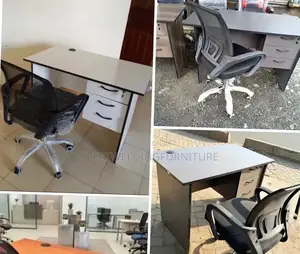 Mmodern Hone Office Desk And Secretarial Mesh Chair Set